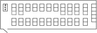 座席図:あおぞら3号 大型観光バス