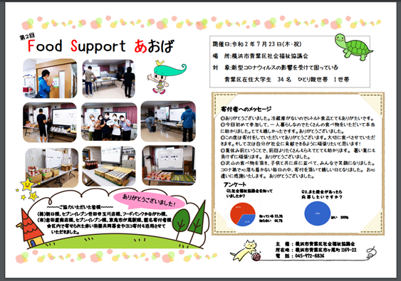 チラシ画像:第2回 Food Support あおば