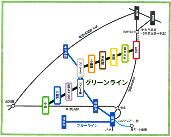 横浜市営地下鉄路線図